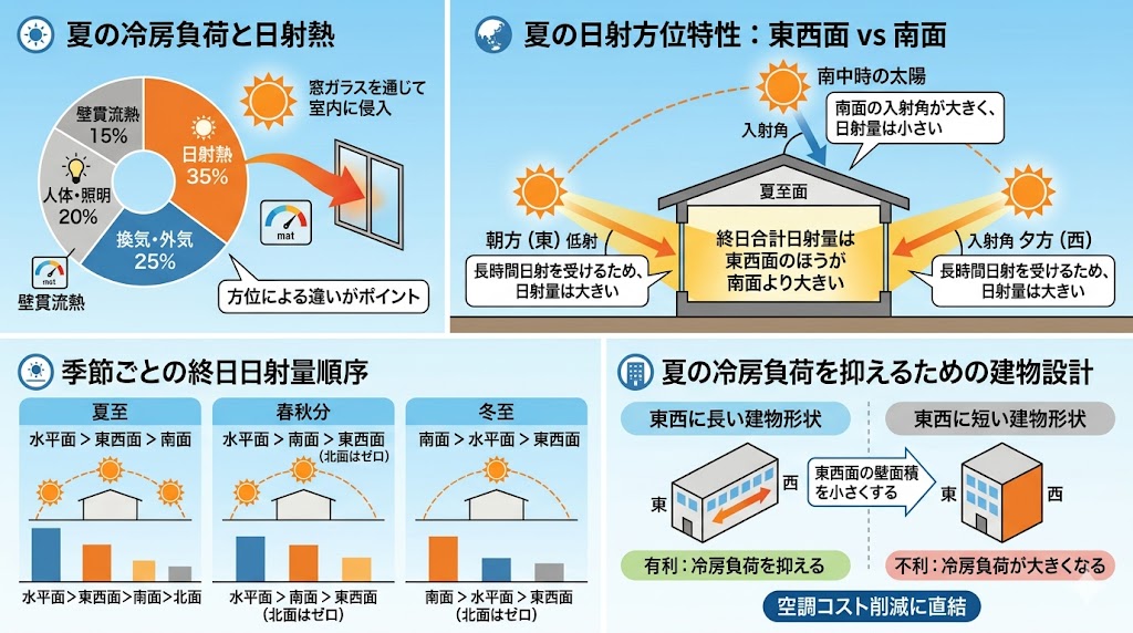 03-日射が冷房負荷に与える影響｜方位による違いがポイン