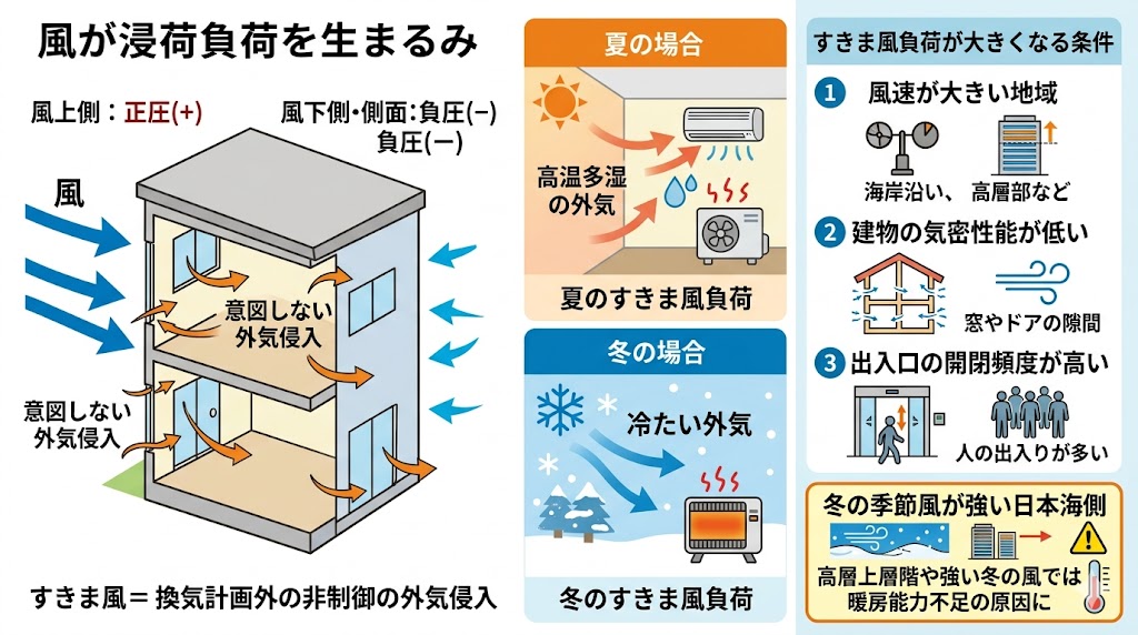05-風が空調負荷に与える影響｜すきま風負荷
