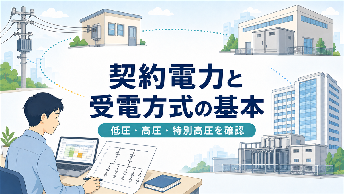 契約電力と受電方式の基本として低圧・高圧・特別高圧を確認する設計場面
