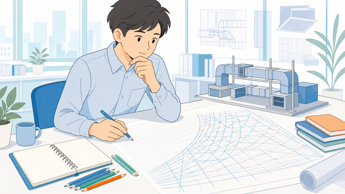 空気線図を前に読み方を考える設備設計の初学者